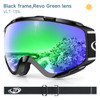 Findway Adult Ski Goggles Double-layer Lens Anti Fog UV Protection OTG Design Over Helmet Compatible for Skiing Snowboarding