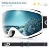 Findway Adult Ski Goggles Double-layer Lens Anti Fog UV Protection OTG Design Over Helmet Compatible for Skiing Snowboarding