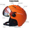 Half-covered Protective Ski Helmet Professional Integrally-molded Sports Snow Skiing Snowboard Helmets with Goggles Cover Gear
