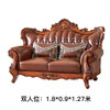 European Luxury Genuine Leather Living Room Sofa Set with Solid Wood Carvings Villa 123 Combination Furniture Top Grain Cowhide