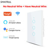 SMATRUL Tuya Wifi Smart Touch Switch Light Brazil No Neutral Wire 110V 220V 1/2/3/4 Gang RF Remote On Off For Alexa Google Home