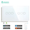 Bseed EU Wifi Smart Touch Switch 2/4/6Gang 2Way Light Switches Work With Tuya Smart Life Alexa Crystal Panel Switch