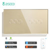 Bseed EU Wifi Smart Touch Switch 2/4/6Gang 2Way Light Switches Work With Tuya Smart Life Alexa Crystal Panel Switch