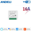 ANDELI DIY WiFi Mini Smart Light Switch 16A Two Way Control Tuya/Smartlife APP Remote Control for Alexa Google Home Automation