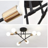 Modern Minimalist Chandelier Nordic Semi Embedded Ceiling Lamp Antique Gold Black White Colour Home Decoration Lamp