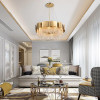 Postmodern light luxury crystal chandelier atmosphere villa model room living room creative golden decorative chandelier