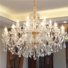 Luxury Modern Gold Glass K9 Crystal Chandelier Indoor Living Room Hanging Lighting For Hotel Bedroom Pendant Lights Chandeliers