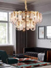 Golden Crystal Ceiling Pendant Lamps American Modern Art Chandelier Pendat Lights Fixture Foyer Bedroom Living Room Home Decor