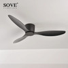 SOVE Modern Black White Low Floor DC Motor 30W Ceiling Fans With Remote Control Simple Ceiling Fan Without Light Home Fan 220V