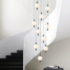 Stair Chandelier Lighting Modern Luxury Living Room Lamps Minimal Exhibition Hall Kitchen Lamps Suspended Attic Chandelier