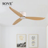 SOVE Modern Black White Low Floor DC Motor 30W Ceiling Fans With Remote