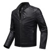 Spring Autumn Leather Jacket Men Stand Collar Slim Pu Leather Jacket Fashion Motorcycle Causal Coat Mens Moto Biker Leather Coat