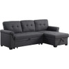 2023 New OMGO 84'' L-Shape Sofa with Storage Chaise Pull-Out Bed Linen Upholstered Reversible Corner 3 Person Couch