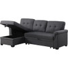 84“ L-Shape Convertible Sleeper Sectional Sofa With Storage Chaise and Pull-Out Bed Dark Gray-1 Armchairs for Living Room Canape