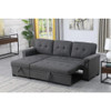 84“ L-Shape Convertible Sleeper Sectional Sofa With Storage Chaise and Pull-Out Bed Dark Gray-1 Armchairs for Living Room Canape