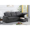 84“ L-Shape Convertible Sleeper Sectional Sofa With Storage Chaise and Pull-Out Bed Dark Gray-1 Armchairs for Living Room Canape