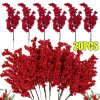 1/20PCS Artificial Berries Christmas Decoration Red Berry Branches for Xmas Tree Party Home Table Ornaments Red Fruit Wreath