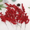 1/20PCS Artificial Berries Christmas Decoration Red Berry Branches for Xmas Tree Party Home Table Ornaments Red Fruit Wreath