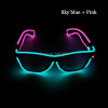 Cool Fashion Double Colors EL Glasses EL Wire Glowing Glasses Neon LED Light Up Sunglasses Glow Party Decorative Glasses