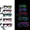 Cool Fashion Double Colors EL Glasses EL Wire Glowing Glasses Neon LED Light Up Sunglasses Glow Party Decorative Glasses