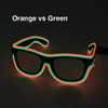 Cool Fashion Double Colors EL Glasses EL Wire Glowing Glasses Neon LED Light Up Sunglasses Glow Party Decorative Glasses