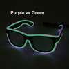 Cool Fashion Double Colors EL Glasses EL Wire Glowing Glasses Neon LED Light Up Sunglasses Glow Party Decorative Glasses