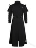Vintage Halloween Medieval Steampunk Assassin Elves Pirate Costume Adult Men Black Long Split Jacket Gothic Armor Leather Coats