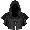 Witch Wizard Fancy Punk Cloak Gothic Cosplay Halloween Costume Adult Hooded Vampire Devil Capes Unisex Props Party Dress Up