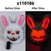 Hot Carnival EL Wire Bunny Mask Masquerade LED Rabbit Mask Glowing Christmas Party Mask For Birthday Wedding Party Cosplay Props