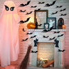 Halloween 3D Bats Decoration Plastic Bat Wall Stickers for Home Window Decor Yard Sign Outdoor Lawn Spooky Party Supplies