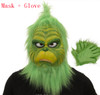 Cute How Christmas Green Haired Cosplay Mask Latex Halloween XMAS Full Head Latex Mask Cosplay Costume Mask Props