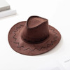 Parent-Child Summer Travel Sunscreen Suede Leather Western Cowboy Hat Men Women Kids Big Wide Brim Sun Jazz Cosplay Cap W2