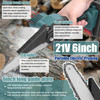 21V 6Inch Portable Electric Pruning Saw Rechargeable Small Wood Spliting Chainsaw One-handed Woodworking Tool For Garden Orchard