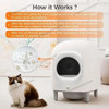 56L Automatic Cat Litter Box Self Cleaning Pet bedpan Remote App Control Alerts Odor Suppression, Disassembly for Multiple Cats