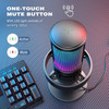 FIFINE USB Microphone for Recording and Streaming on PC and Mac,Headphone Output and Touch-Mute Button,Mic with 3 RGB Modes -A8