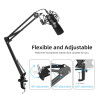 MAONO Microphone Suspension Boom Scissor Arm Stand for Professional Podcast Streaming Youtube Microfone