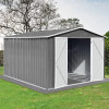 Grey Metal garden sheds 10ftx8ft outdoor storage sheds Easy to assemble For outdoor backyard gardens