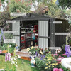 Sheds & Outdoor Storage, 10ftx8ft Metal Outside Garden Storage Shed Galvanized Steel w/Lockable Door