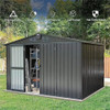 Sheds & Outdoor Storage, 10ftx8ft Metal Outside Garden Storage Shed Galvanized Steel w/Lockable Door