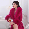 Winter Real Fox Fur Collar Women Large Fur Scarf Suit Fluffy Fur Shawl Fur Cuff Set Luxury Furry Wraps Scarves Coat Jacket Adorn