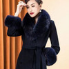 Winter Real Fox Fur Collar Women Large Fur Scarf Suit Fluffy Fur Shawl Fur Cuff Set Luxury Furry Wraps Scarves Coat Jacket Adorn
