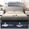 Queen Size bed,Queen Bed Frame & Curved Adjustable Headboard,Unique Fabric Upholstered Platform Bed suitable for Adult Teenagers