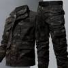 Military Camouflage Suit Men Tactical Uniform Workwear Sets Multi-pocket Jacket Overalls Cargo Jogger 2Pcs Military Training