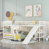 Twin over Full Bunk Bed and Twin Loft Bed with Desk, White
