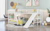 Twin over Full Bunk Bed and Twin Loft Bed with Desk, White