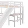 Twin over Full Bunk Bed and Twin Loft Bed with Desk, White