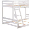 Twin over Full Bunk Bed and Twin Loft Bed with Desk, White