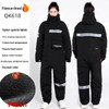 Winter Waterproof Windproof Electric Motorcycle Windbreak Warm Thickened Plush Riding Cold-proof Clothing Outdoor Skiing Suits