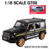 Large 1/18 Scale G700 SUV Off-road Alloy Model Car Metal Diecast Vehicle Toy Model Collection Sound Light Children Toy Car Gift