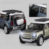 1/18 Range Rover Defender SUV Alloy Car Model Diecast Metal Off-road Vehicles Simulation Car Model Sound and Light Kids Toy Gift